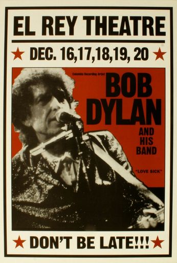 Bob Dylan - El Rey Theatre - December 16-20, 1997 (poster) - Amoeba Music