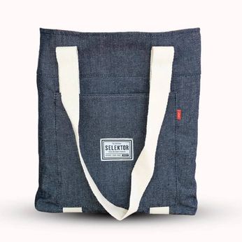 Selektor 10 LP Tote Bag - Blue Denim