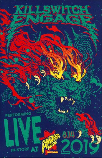 Killswitch Engage Live At Amoeba Hollywood - August 14th, 2019 (Poster)