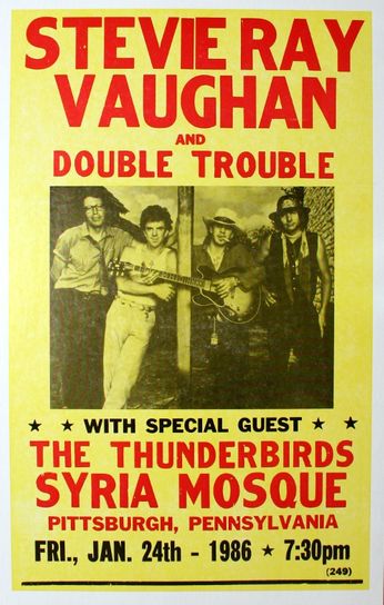 Stevie Ray Vaughan - Syria Mosque - January 24, 1986 (Poster)