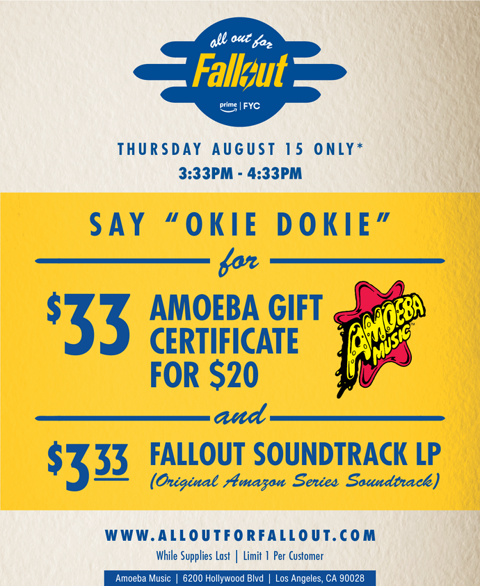 Fallout Happy Hour at Amoeba Hollywood Thursday, August 15