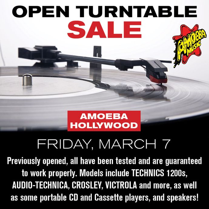 Open Box Turntable Sale at Amoeba Hollywood Friday, March 7