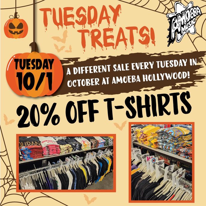 Tuesday Treats: 20% Off T-Shirts at Amoeba Hollywood October 1