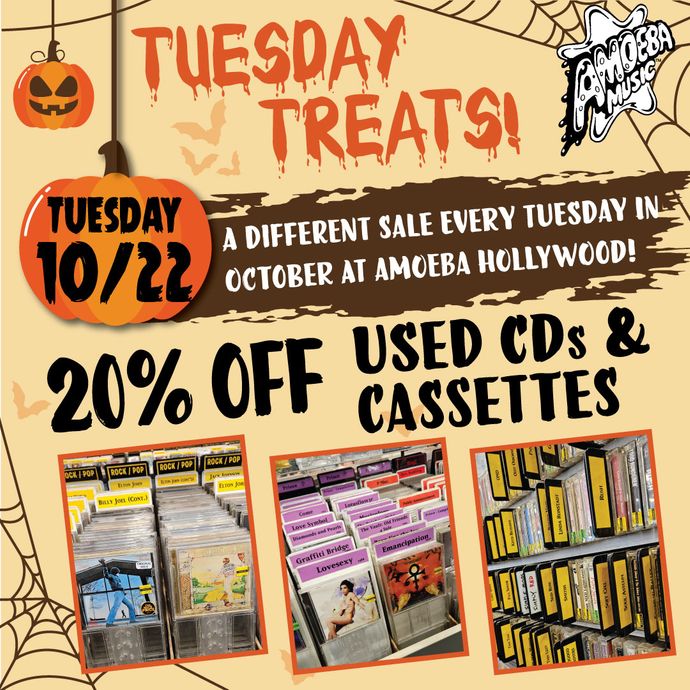 Tuesday Treats: 20% Off Used CDs & Used Cassettes at Amoeba Hollywood October 22